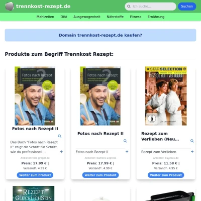 Screenshot trennkost-rezept.de