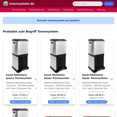 Screenshot trennsystem.de