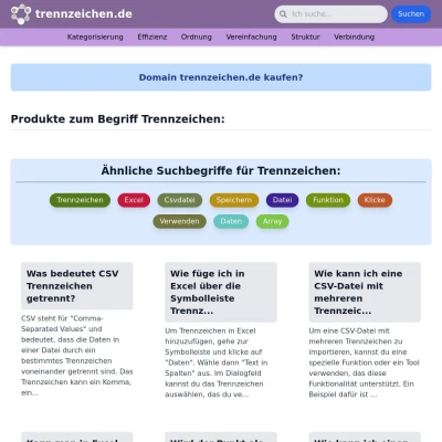 Screenshot trennzeichen.de