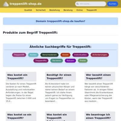 Screenshot treppenlift-shop.de