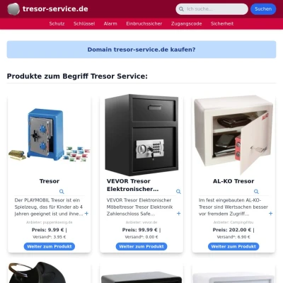Screenshot tresor-service.de