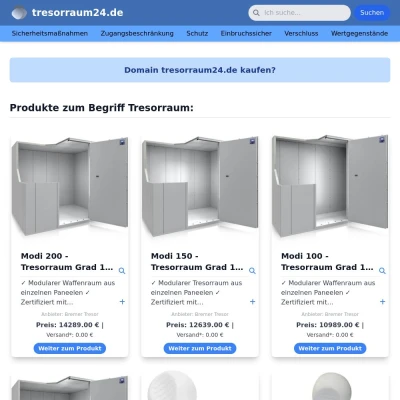 Screenshot tresorraum24.de