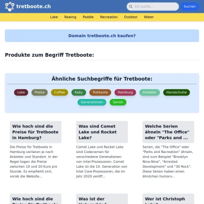 Screenshot tretboote.ch