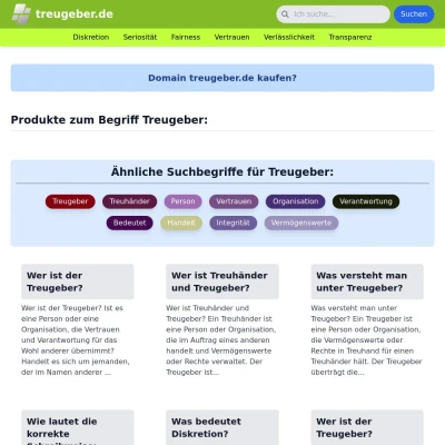 Screenshot treugeber.de