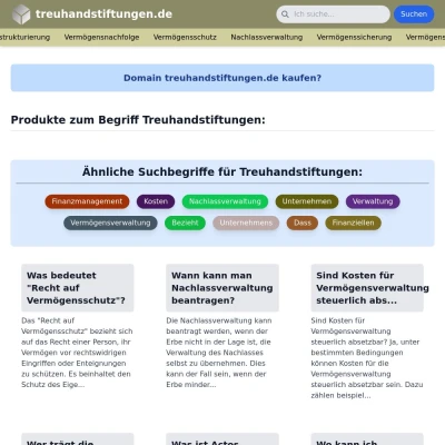 Screenshot treuhandstiftungen.de