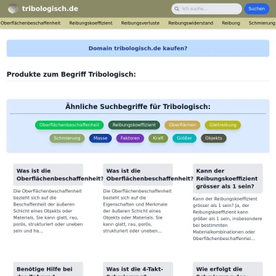 Screenshot tribologisch.de