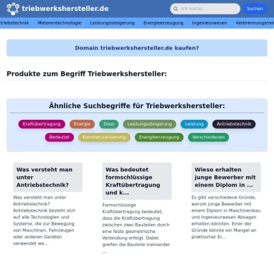 Screenshot triebwerkshersteller.de