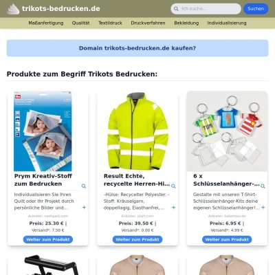 Screenshot trikots-bedrucken.de