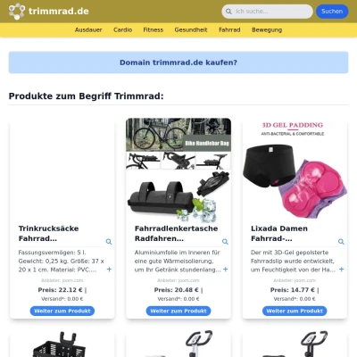 Screenshot trimmrad.de