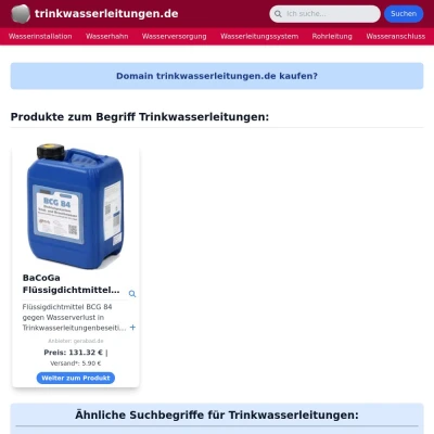 Screenshot trinkwasserleitungen.de