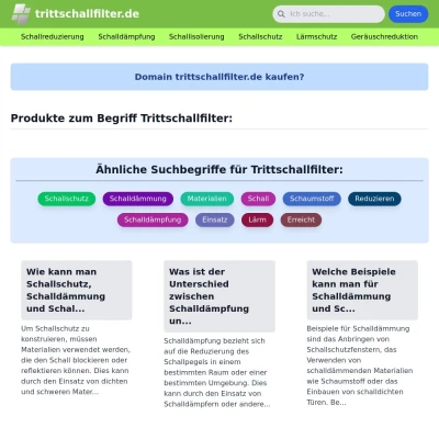 Screenshot trittschallfilter.de