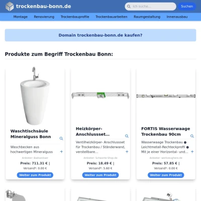 Screenshot trockenbau-bonn.de