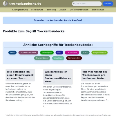 Screenshot trockenbaudecke.de