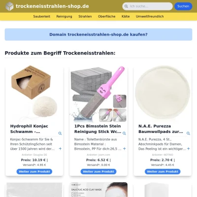 Screenshot trockeneisstrahlen-shop.de