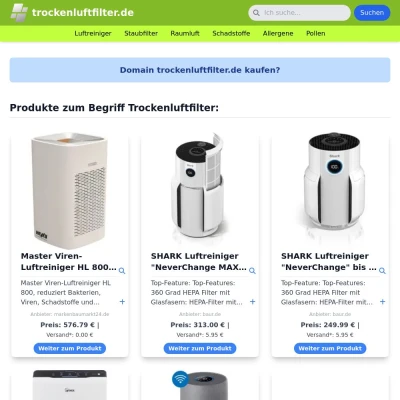 Screenshot trockenluftfilter.de