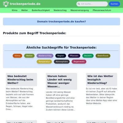 Screenshot trockenperiode.de