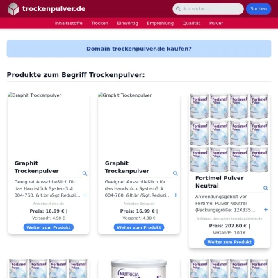 Screenshot trockenpulver.de