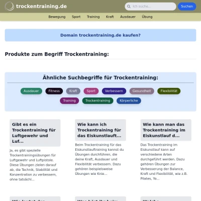 Screenshot trockentraining.de