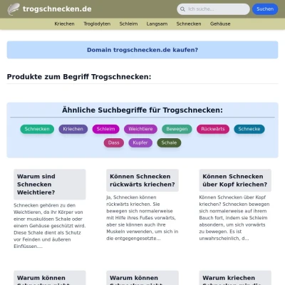 Screenshot trogschnecken.de