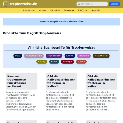 Screenshot tropfenweise.de