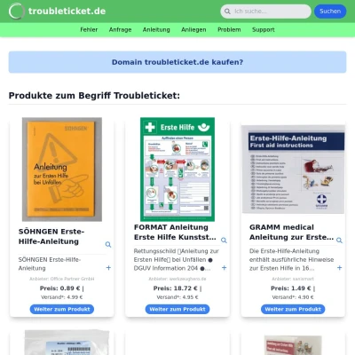 Screenshot troubleticket.de