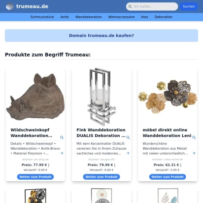 Screenshot trumeau.de