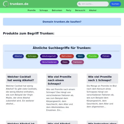 Screenshot trunken.de
