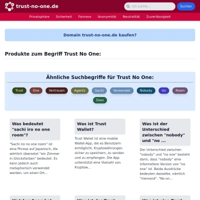 Screenshot trust-no-one.de