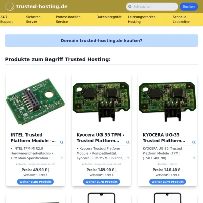 Screenshot trusted-hosting.de