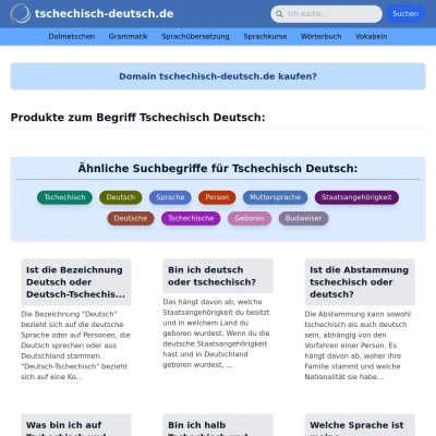 Screenshot tschechisch-deutsch.de