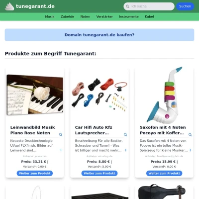 Screenshot tunegarant.de