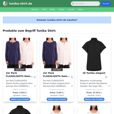 Screenshot tunika-shirt.de