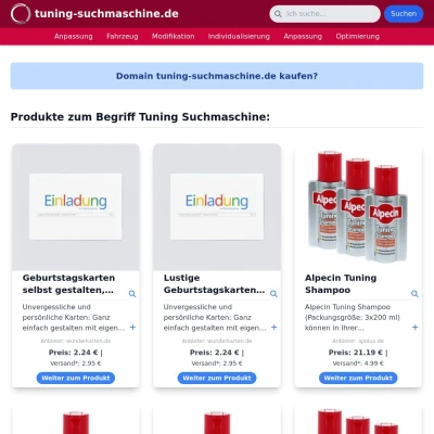 Screenshot tuning-suchmaschine.de