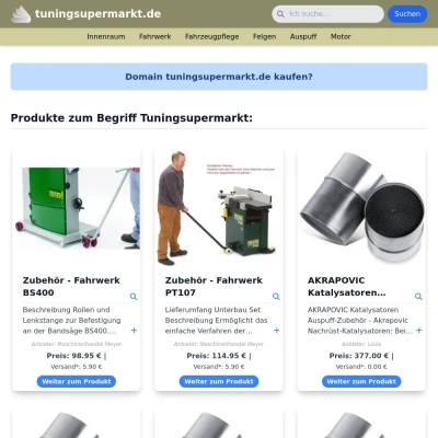 Screenshot tuningsupermarkt.de