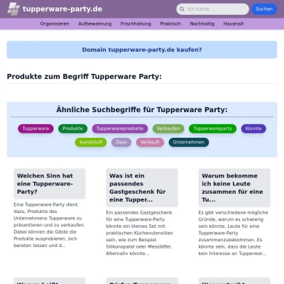 Screenshot tupperware-party.de