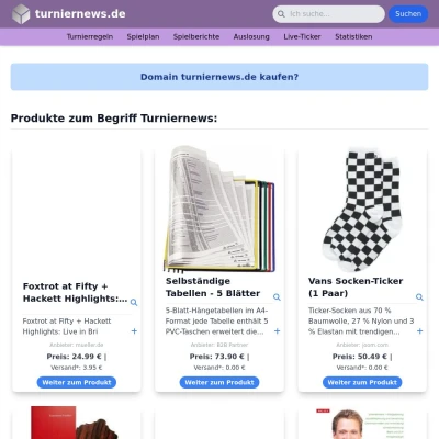 Screenshot turniernews.de