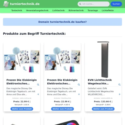 Screenshot turniertechnik.de