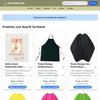Screenshot turnkleid.de