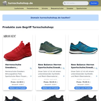 Screenshot turnschuhshop.de