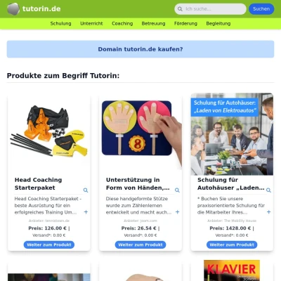 Screenshot tutorin.de