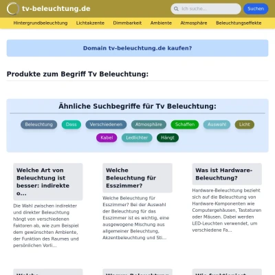 Screenshot tv-beleuchtung.de