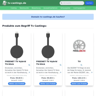 Screenshot tv-castings.de