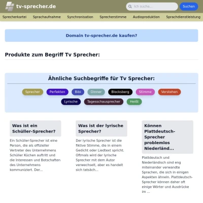 Screenshot tv-sprecher.de