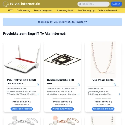Screenshot tv-via-internet.de