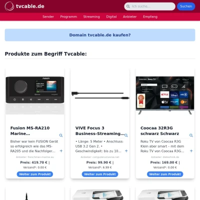 Screenshot tvcable.de
