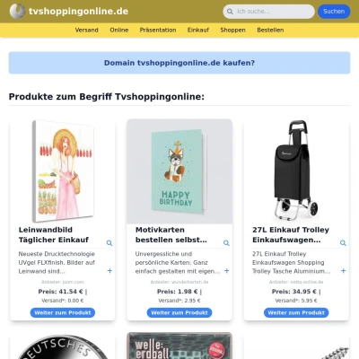 Screenshot tvshoppingonline.de