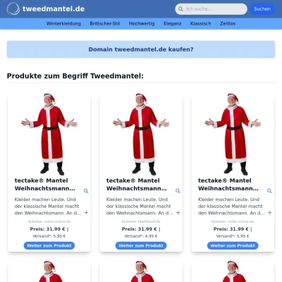 Screenshot tweedmantel.de