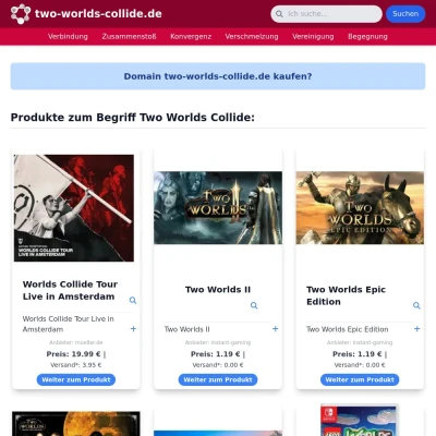 Screenshot two-worlds-collide.de