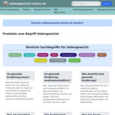 Screenshot uebergewicht-online.de