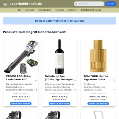 Screenshot ueberheblichkeit.de